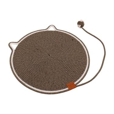 Imagem de Ioensy Gato scratcher esteira gato coçar almofada com bola brinquedo horizontal móveis protetor gato scratch pad para tapetes sofá jogando, Café Preto