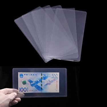 Imagem de 6 peças de porta-dinheiro de papel transparente colecionadores mangas de moeda manga de notas de plástico protetor de notas saco de carimbo de papel lembranças armazenamento coleção de moedas, 20,5 cm