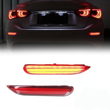 Imagem de Lâmpadas de freio refletoras traseiras de LED vermelho ótico 3D GTINTHBOX com lâmpadas de seta de seta de seta de seta, kit de iluminação de freio estroboscópico para Infiniti Q50 QX56 QX60 Nissan Pathfinder Rogue, etc.