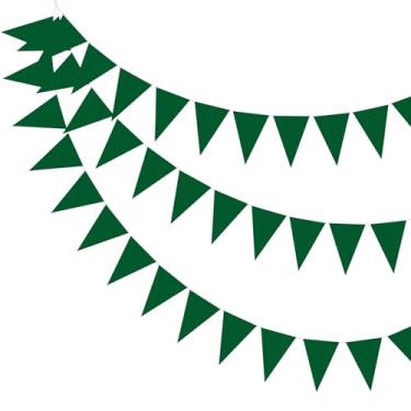 Imagem de PATIKIL Bandeiras de bandeira de flâmula de 15 metros, bandeiras de galhardete de tecido de feltro, bandeira, triângulo, bandeira, bandeira, bandeira, bandeira, guirlanda para decoração de festa de