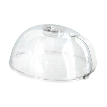 Imagem de IEUDNS Tampas de alimentos para placa de micro-ondas com furos de ventilação com alça anti-escaldadura versátil capa de respingos de micro-ondas para casa, Branco