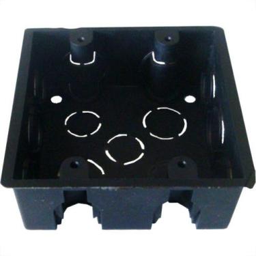 Imagem de Caixinha Luz Plastica 4X4 Ivplast Preta Orelha Plastica  - Kit C/50 - 