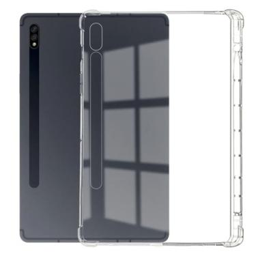 Imagem de Capa transparente de TPU à prova de choque com compartimento para caneta para Samsung Galaxy Tab S9 FE Plus 31.5 cm SM-X610 X616, suporte de lápis de silicone transparente leve e flexível (para Tab S9