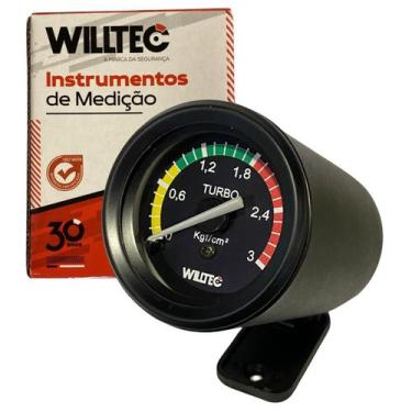Imagem de Manômetro Indicador Pressão Do Turbo 3kg Sport + Copo 52mm - Willtec
