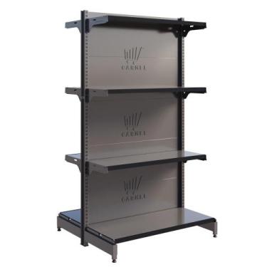 Imagem de Gôndola Fit De Centro 1 Inicial 1,37m Para Mercado Amapá, Preto Perfil