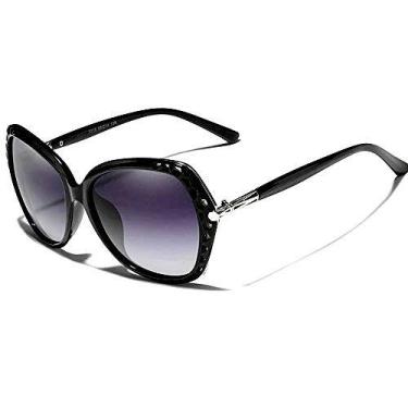 Imagem de Óculos de Sol Feminino Grande Borboleta Kingseven N-7215 Proteção UV40