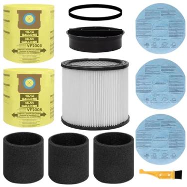Imagem de Yonice Filtro de substituição compatível com Shop-Vac 90304 90333 90350 90107 e 90585 luva de espuma, filtro 9010700 com faixa de retenção, serve na maioria dos aspiradores de pó molhado/seco de 5
