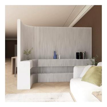 Imagem de Biombos e Divisórias Divisória De Ambiente De Papel De Arte Moderna Com Prateleiras De Camada Dupla, Tela De Privacidade De Separação De Espaço, Divisórias De Parede Dobráveis ​​para Escritórios Domés