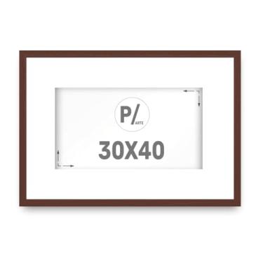 Imagem de Moldura para Arte 30x40 cm com Paspatur Pôster Arte com Proteção Petg (Marrom)