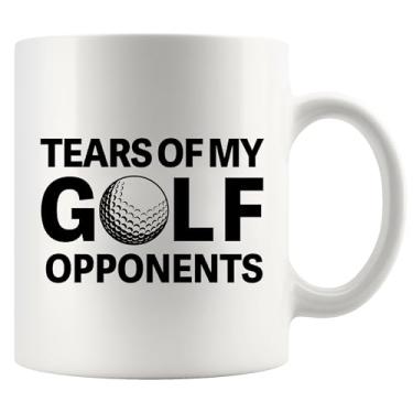 Imagem de Tears of My Golf Opponents Presentes de golfe para pai, mãe, marido, esposa, jogador de golfe, treinador, novidade para bebidas, caneca de cerâmica 325 ml, branca