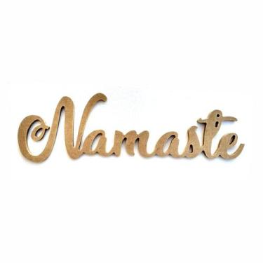 Imagem de Palavra Decorativa Namaste Lettering Para Parede 35cm em Mdf Cru 6mm -