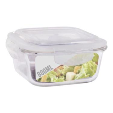 Imagem de Pote Vidro Hermético Marmita Mantimento Tampa Plástico 800ml - QUALITY