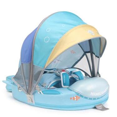 Imagem de Boia de natação 2025 Mambobaby com dossel, boia de natação sólida não inflável, material de tecido macio que não irrita a pele, boia de piscina infantil, treinador de natação inteligente para bebês de