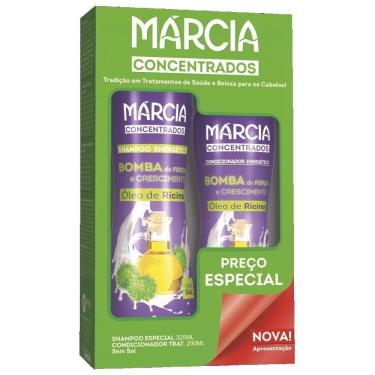 Imagem de Kit Shampoo 325ml e Condicionador 200ml Márcia Cosméticos Óleo de Rícino Efeito Rapunzel