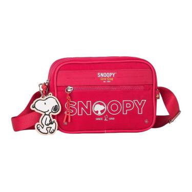 Imagem de Bolsa Transversal Oficial Snoopy Colors Nylon Sp2847 Pink