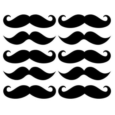 Imagem de 01 Cartela Adesivo Bigode Dia Dos Pais Festa Decoração 20und - Nicolad