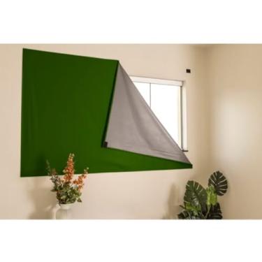 Imagem de Cortina Painel Blackout com Carrapicho Adesivo para Sala Quarto Cozinha com 1,35 Cms X 2,15 Cms (Verde)