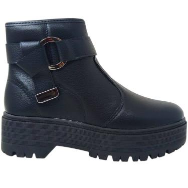 Imagem de Bota Feminina Coturno Casual Dia a Dia Tratorado Bico Redondo Salto Baixo Moleca 5351.103