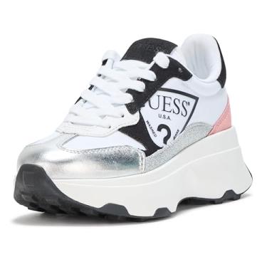 Imagem de GUESS Tênis feminino Calebb3, Prata/Rosa Multi 099, 39