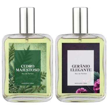 Imagem de Kit Perfume Masc. Cedro Majestoso E Gerânio Elegante 100Ml - Essência 