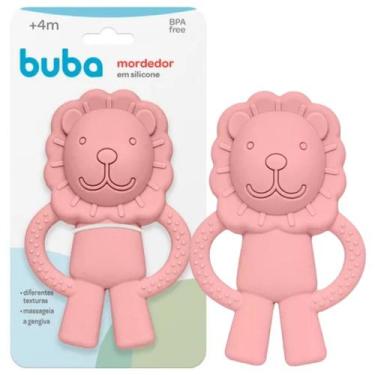 Imagem de Mordedor Em Silicone Leãozinho Rosa Maciez Perfeita - Buba