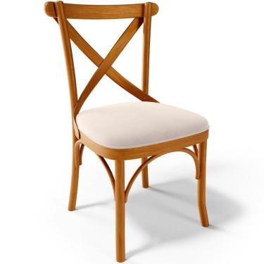 Imagem de Cadeira Para Sala De Jantar E Estar Living Estofada ávila L02 Suede Bege - Lyam