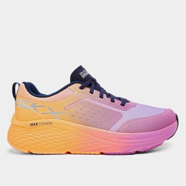 Imagem de Tênis Skechers Max Cushioning Elite 2.0 Feminino, Laranja, Roxo, 38