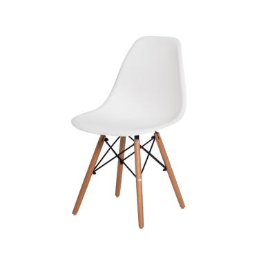 Imagem de Cadeira p/Mesa De Jantar Cozinha Base Madeira Branca Branco