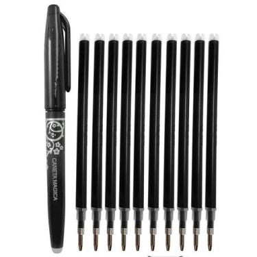 Imagem de 10 Refil 0.7 Apagavel De Caneta Frixion Tecido Papel Preto - Evolvere