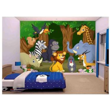 Imagem de Papel De Parede Girafa Elefante Safari Jacaré s80 - Você Decora