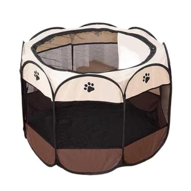 Imagem de Casinha de cachorro grande portátil dobrável para cachorros e gatos resistente (MARROM,G - (112 CM))