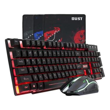 Imagem de Teclado e mouse duox51 design ergonômico e iluminação rgb - BBR Toys