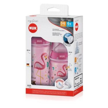 Imagem de Kit mamadeira nuk my first c/2 unid 150ml e 300ml girl bico silicone a