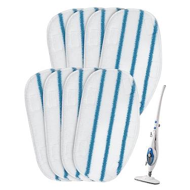 Imagem de Pacote com 8 almofadas de esfregão a vapor Pur compatíveis com PurSteam ThermaPro 10 em 1 e 211 limpador de esfregão a vapor de microfibra Pur almofada de substituição lavável reutilizável para