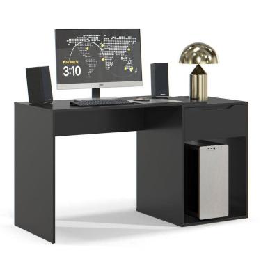 Imagem de Mesa Escrivaninha 1 Gaveta Com Suporte Para Cpu Flop Preto
