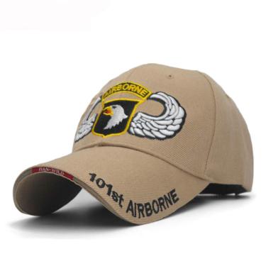 Imagem de Boné De Beisebol 101ª Divisão Aerotransportada Bonés De Beisebol Masculinos Boné Do Exército Dos Eua Chapéus Spback Air Forec Sport Tactical Cap Dad Hat, Champagne