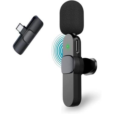 Imagem de Microfone Lapela Sem Fio Compatível Android Usb C Type C