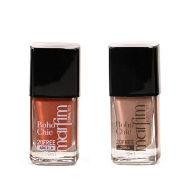 Imagem de Kit 2 Esmaltes Marfim | Pincel Anatômico, Hipoalergênico, Longa Duração, Secagem Rápida (Argila + Duna)