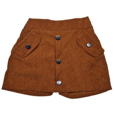 Imagem de Short Saia 2L Kids Veludo Meninas Infantil, Caramelo, 4