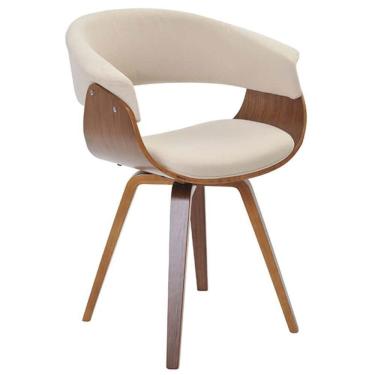 Imagem de Cadeira Decorativa Para Sala De Jantar Ohana Fixa Linho Bege G56 - Gran Belo