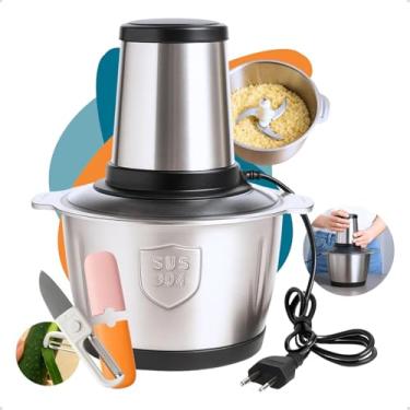 Imagem de Processador Triturador Picador moedor de alimemto 2 litros em Inox Elétrico Carne Legumes vegetais 220 v 850w
