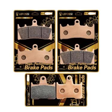 Imagem de LE LEFOSSI Pastilhas de freio sinterizadas dianteiras traseiras de alto desempenho compatíveis com Suzuki GSXR 1000 gsxr 1000 2001-2002 GS 1200 2001 GSX 1400 2001-2007 resistência ao calor de longa