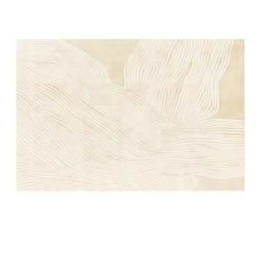 Imagem de Tapetes para sala de estar, decoração de quarto grande, abstrato, macio e fofo, cor creme, felpudo (80x160 cm/P)