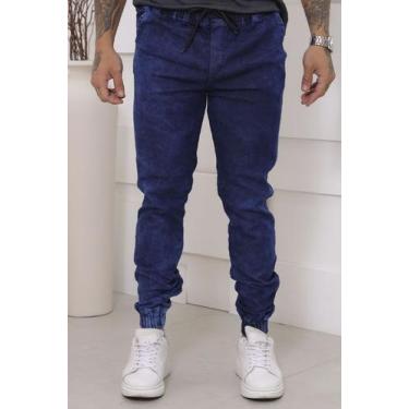 Imagem de Calça Jogger Masculina Sarja Jeans com Cordão Ajustável - Tbasics, GG