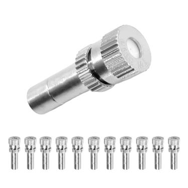Imagem de Flonsa 12 bocais de nebulização, bicos de bruma de latão de alta pressão, antigotejamento, limpável, orifício de 0,012 polegadas/0,3 mm para sistema de resfriamento externo