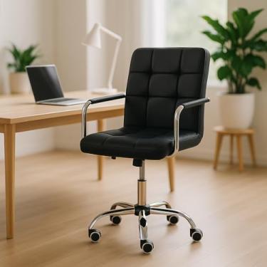 Imagem de Cadeira Office Ergonômica Gomos Preta com Ajuste de Altura e Estofamento Acolchoado para Escritório ou Home Office