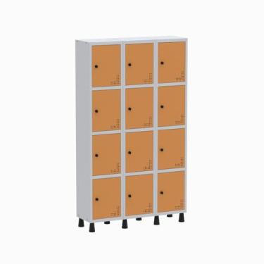 Imagem de Armário Locker Guarda Volume Aço Light 12 portas 103,5x179,5cm - Pandi