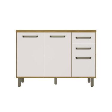 Imagem de Balcão de Pia 3 Portas 2 Gavetas (Com Tampo) 120cm Criare Freijo Off A