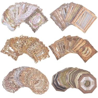 Imagem de CRASPIRE 60 peças, 6 estilos, moldura de papel vintage, borda de foto, espelho, scrapbook, enfeites, recortes de janela, flores, rendas, diário decorativo para fazer cartões, faça você mesmo, diário