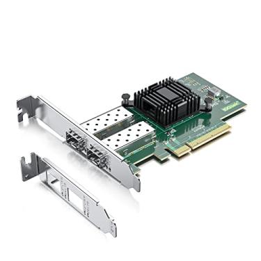 Imagem de 10Gtek Placa de rede PCI-E NIC de 10 GB, porta SFP+ dupla, com controlador Intel 82599ES, adaptador LAN Ethernet PCI Express compatível com Windows Server/Linux/VMware, Compare com Intel X520-DA2